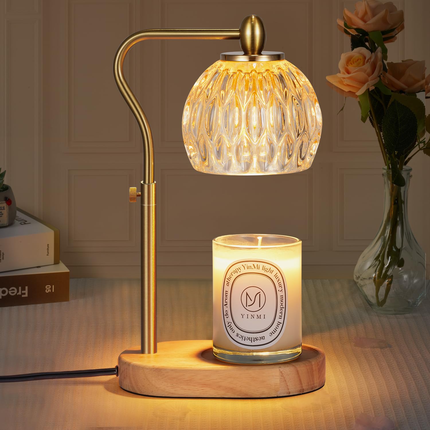 NVRGIUP Candle Warmer, Candle Warmer Lamp with Timer & Dimmer Candle Warmer Height Adjustable for All Size Scented Candles, Cand