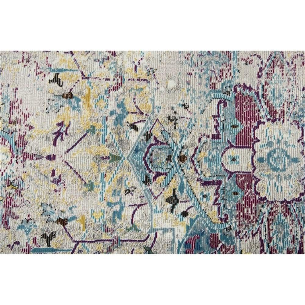 Rizzy Home Alora Decor Morocco 7'6" X 9'5" Broken Blue/Cream/Gold Power-Loomed Area Rug