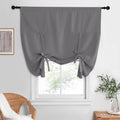 NICETOWN Blackout Curtain for Kitchen Window, Energy Efficient Tie Up Shades for Living Room Rod Pocket Balloon Shade for Thanks