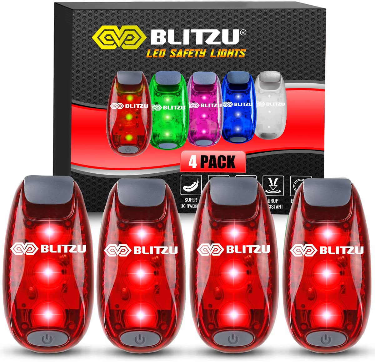 BLITZU Runners Lights for Night Safety Dog Walking Light Lights for Walking at Night Safety Lights Walking Night Red Strobe Ligh