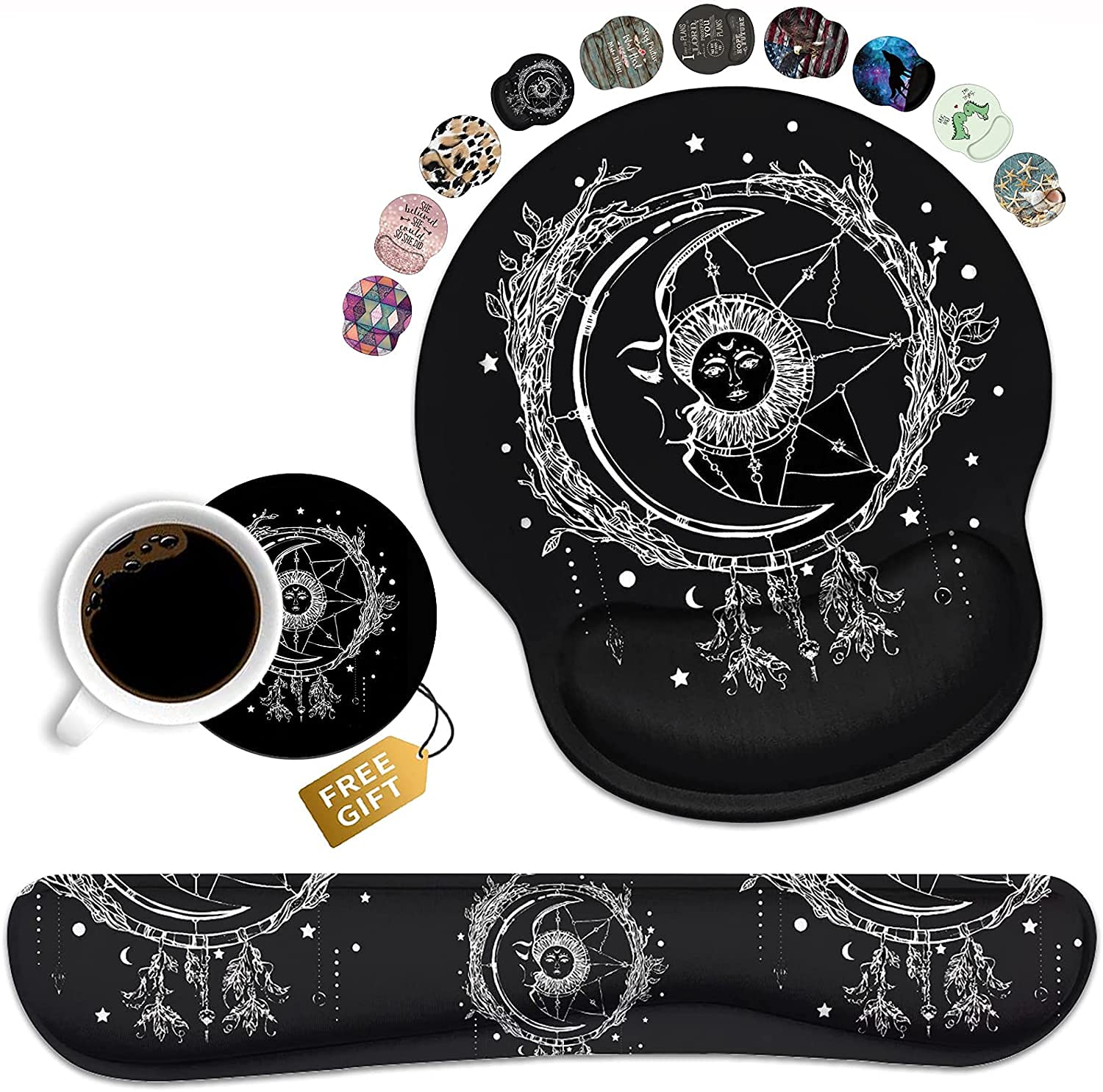 Keyboard Wrist Rest And Mouse Pad Wrist Support Set, Non-Slip Pu Base, Easy Typing And Relieve Wrist Pain, Perfect For Home Offi