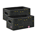 Kcldeci Black Cat Storage Bins Baskets for Organizing, Sturdy Storage Basket Foldable Storage Baskets for Shelves Closet Nursery