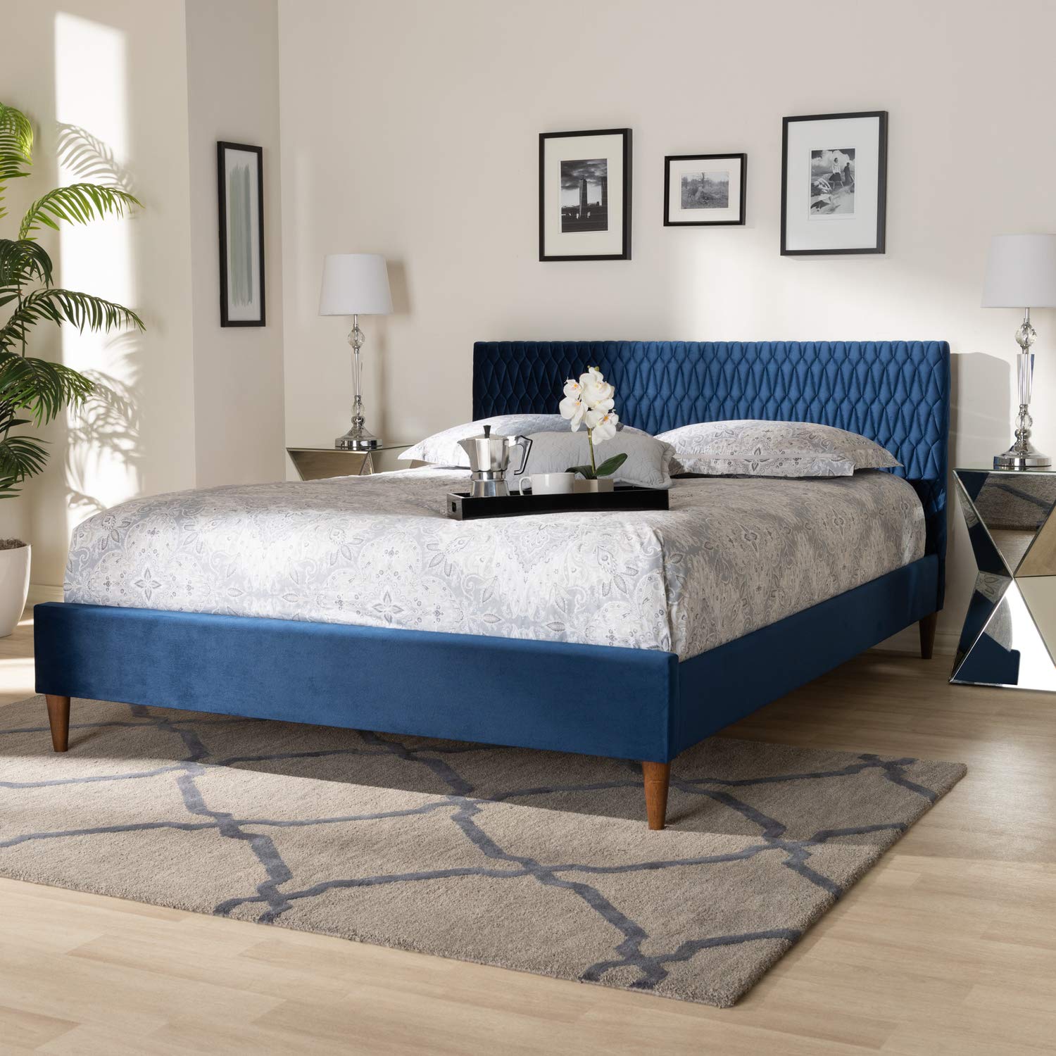 Baxton Studio Frida Upholstered Full Size Bed - Thumbnail 3