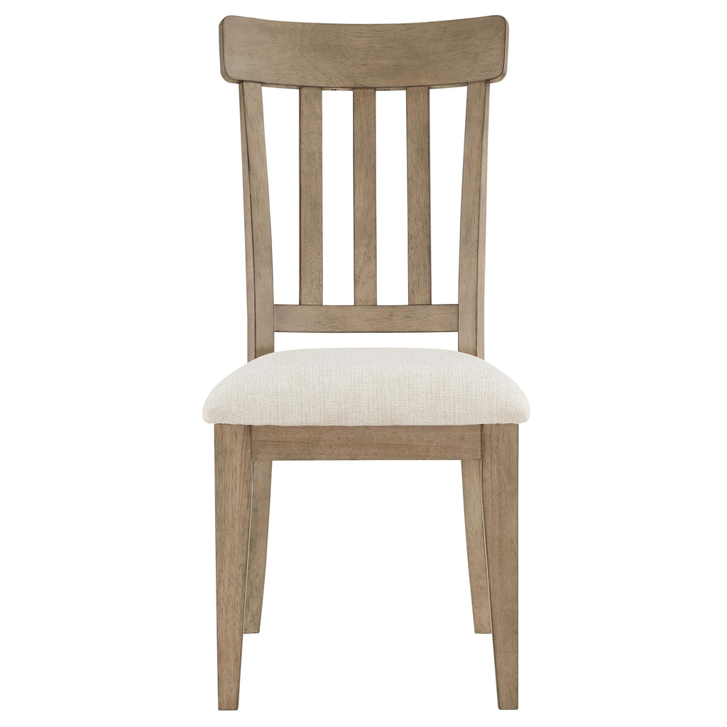 Steve Silver Furniture Napa Side Dining Chairs, Casual California Style in Weathered Sand Finish with Upholstered Seat, Set of 2 Chairs, Brown