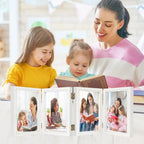 4X6 Four Picture Frame 4 Hinged Photo Frame With 4 Openings, Natural Wood Foldable Photo Frame With High Definition Acrylic For