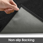 Homeideas Door Mats Indoor, 17'X29' Super Absorbent Non Slip Rugs For Entryway, Front Back Welcome Doormat Dirt Trapper (Black