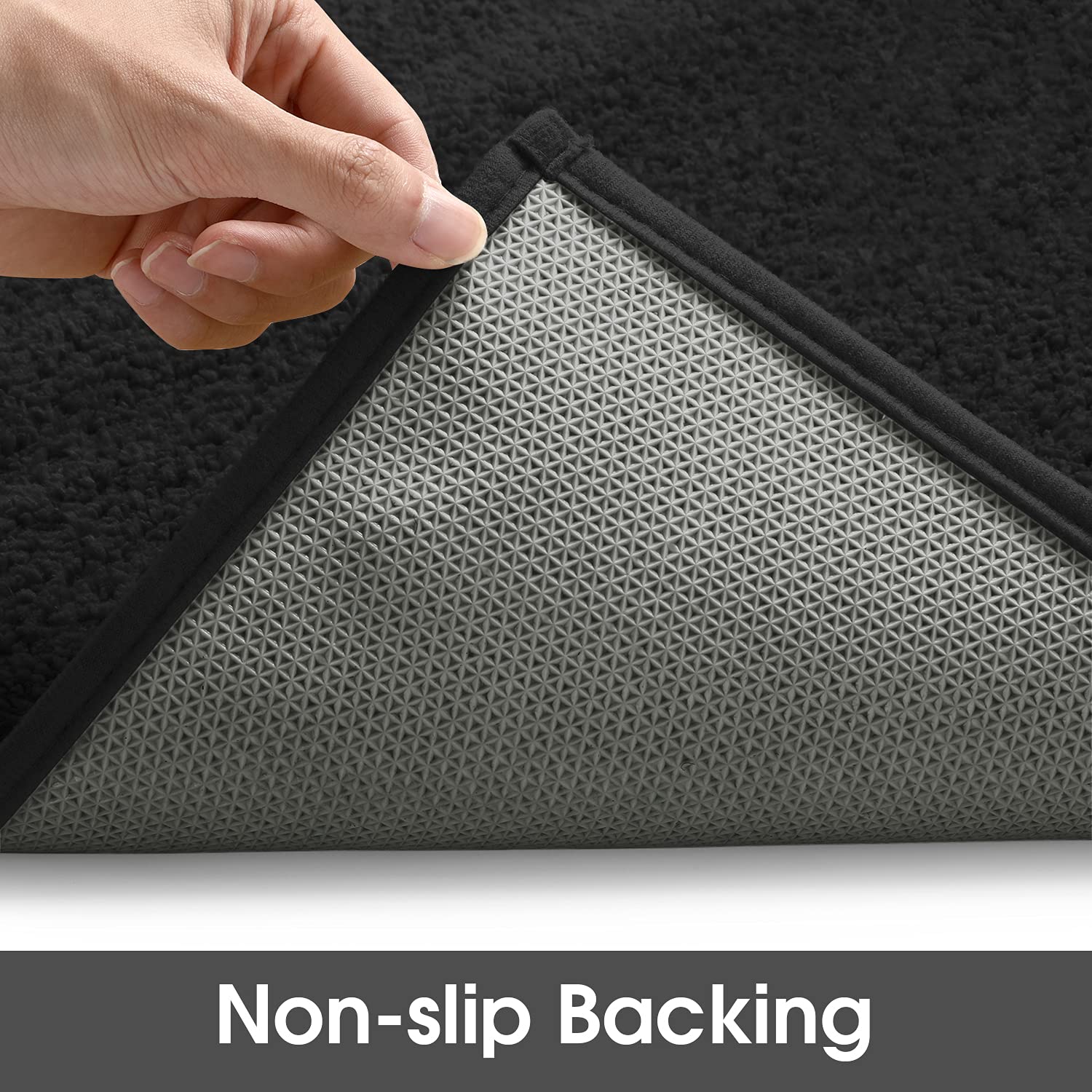 Homeideas Door Mats Indoor, 17'X29' Super Absorbent Non Slip Rugs For Entryway, Front Back Welcome Doormat Dirt Trapper (Black