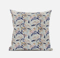 HomeRoots Gray Purple Indigo 20' Light Blue Indigo Roses Zippered Suede Throw Pillow