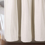 Lush Decor Linen Button Shower Curtain, 72'' W X 84'' L, Linen - Rustic Extra Long Shower Curtain - Color Block Bath Curtain Wit