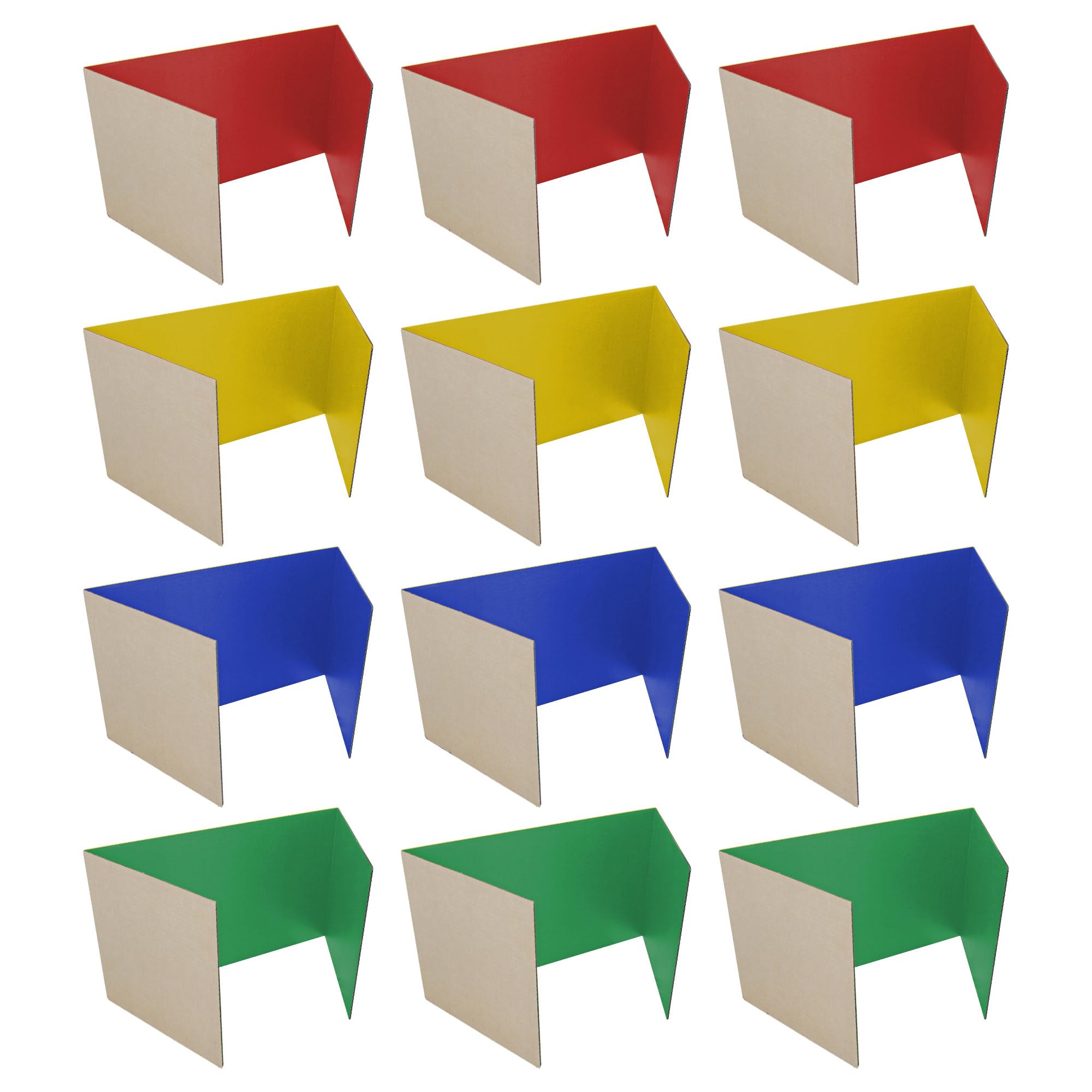 12 X 48 Study Carrel Primary Color Assortment Corrugated Pack Of 12