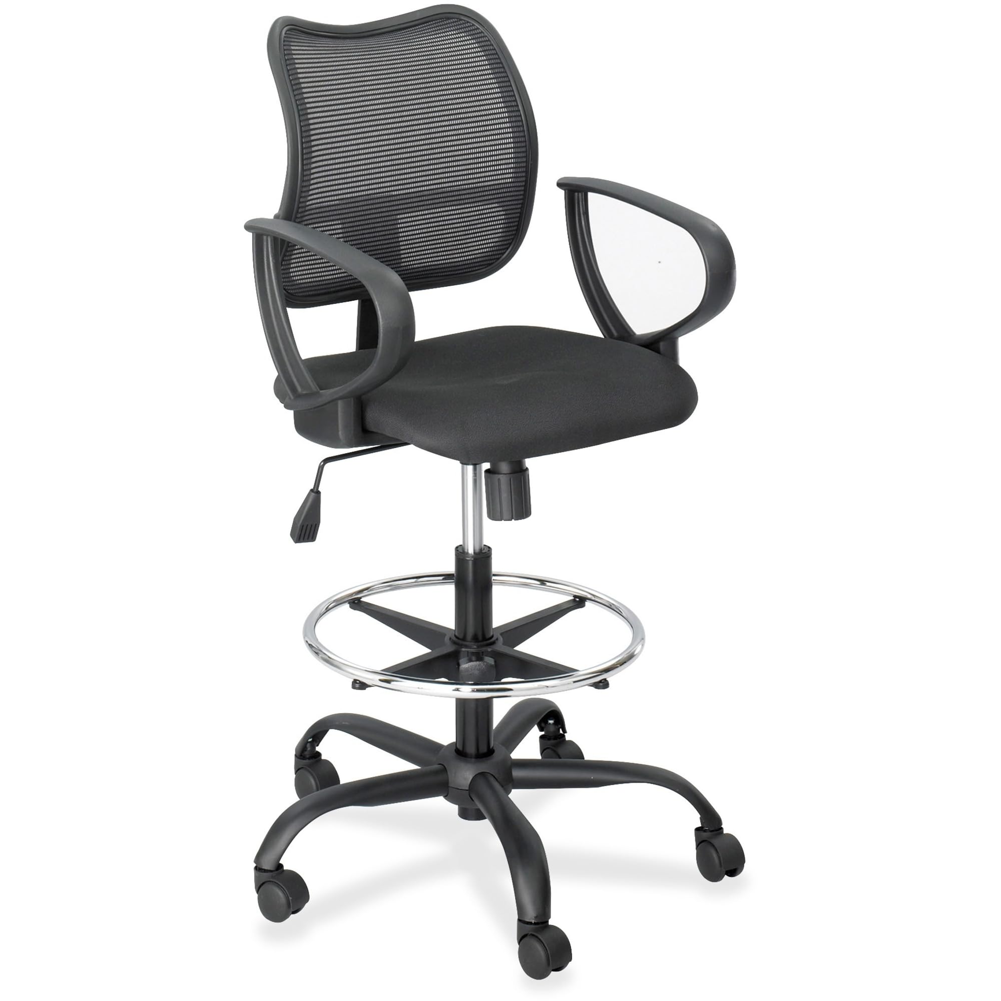 Safco Vue Computer Chair, Heavy Duty Stool, 250 lbs Capacity, Ergonomic Mesh Back, 360 Swivel Seat, 5-Star Base, Black
