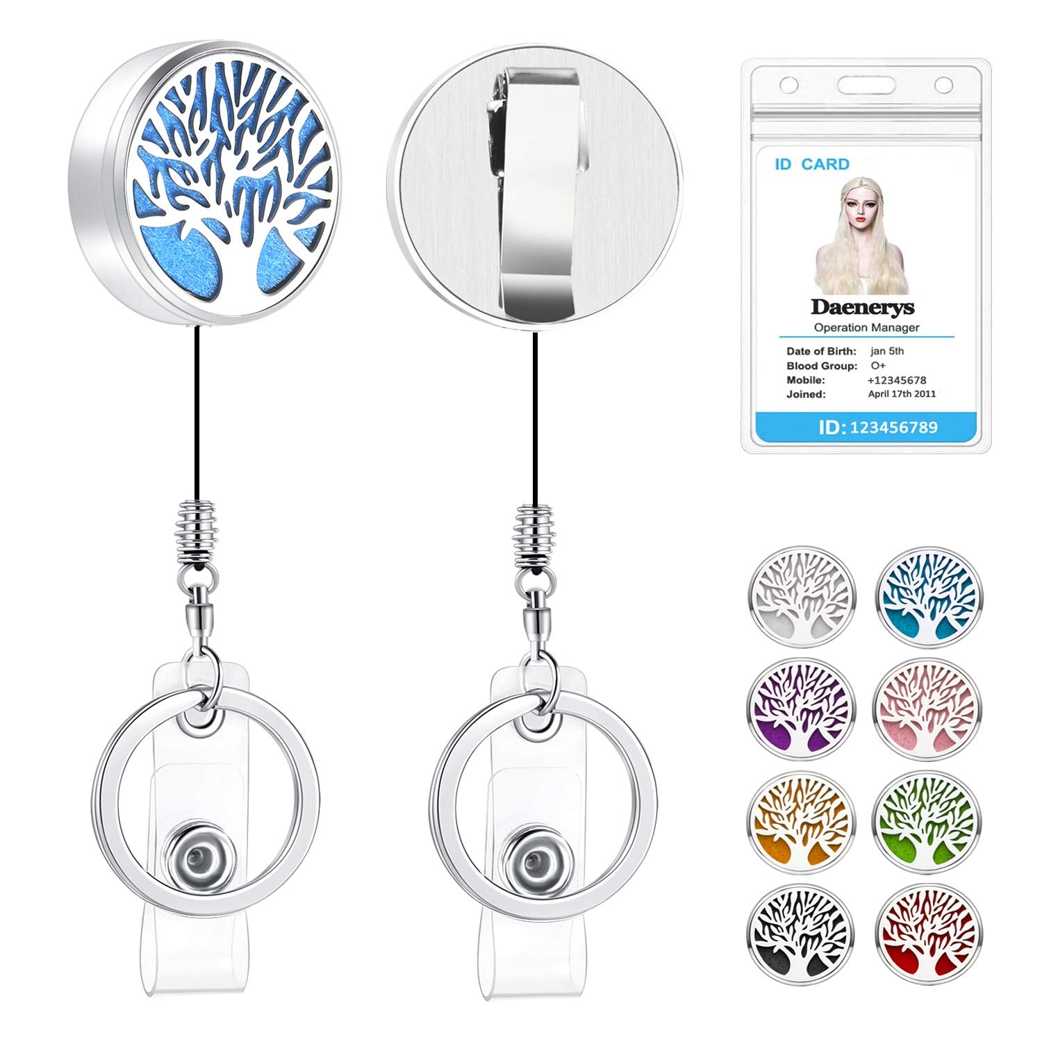 Sam & Lori Retractable Badge Holder With Belt Clip Essential Oil Diffuser Aromatherapy Badge Reel Clip Heavy Duty Id Rn Holder F