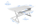 Rocelco 46" Large Height Adjustable Standing Desk Converter with Triple Monitor Mount BUNDLE - Quick Sit Stand Up Computer Workstation Riser - Retractable Keyboard Tray - White (R DADRW-46-DM3)