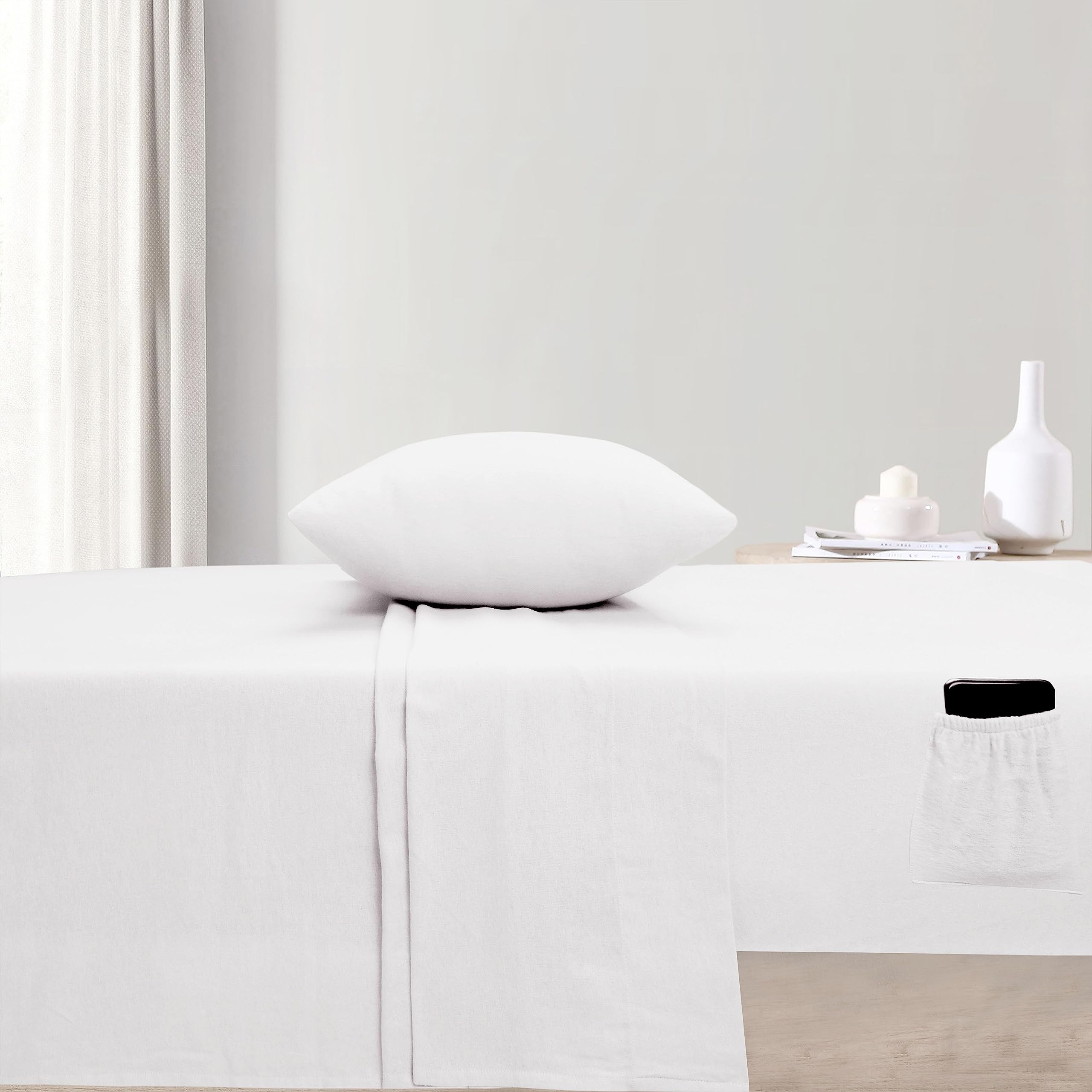 Sleepdown 100% Cotton Flannel Sheets King Size - Super Soft, Heavyweight, Double Brushed, Anti-Pill Flannel Bed Sheets King Size