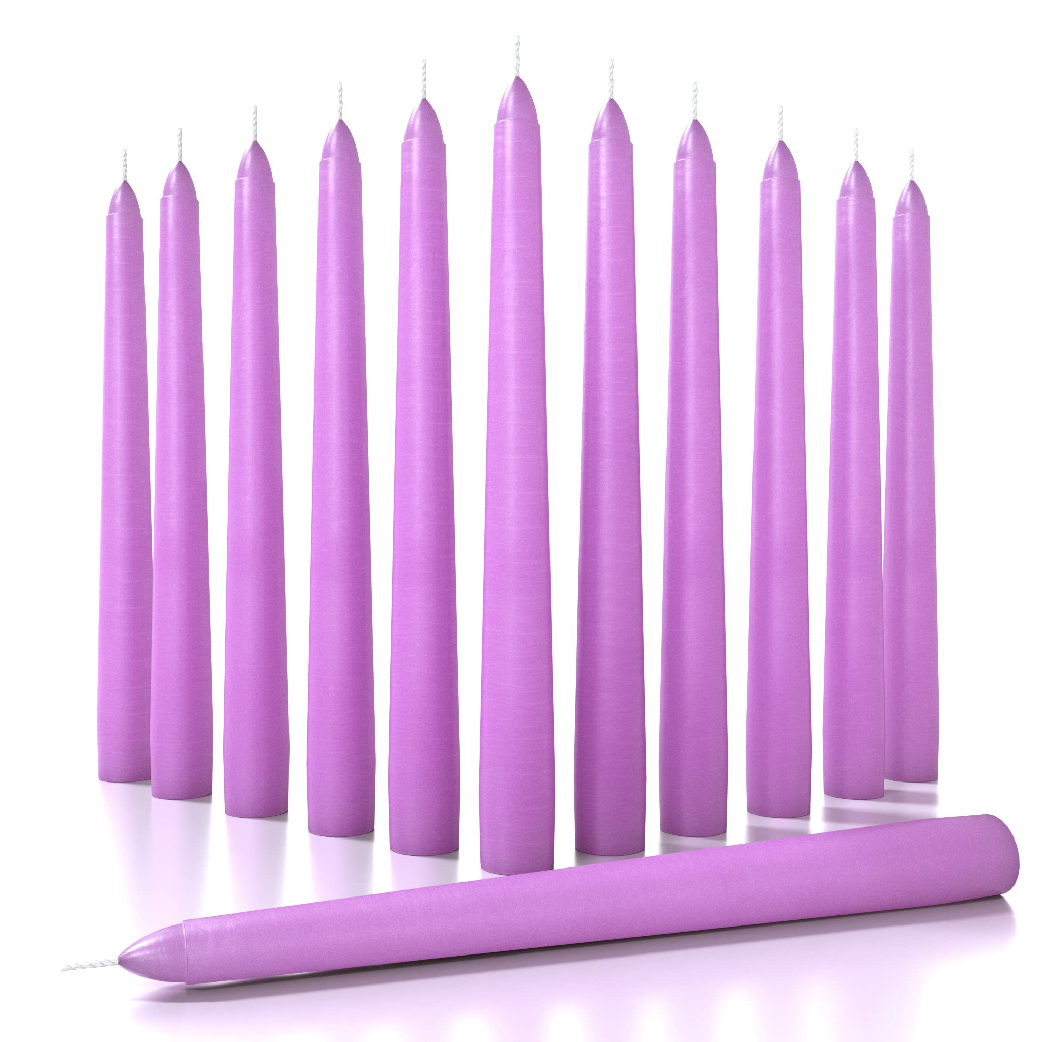 CANDWAX 8 inch Taper Candles Set of 12 - Dinner Candles Dripless - Tall Candles Long Burning Perfect for Dinner, Party or Weddin