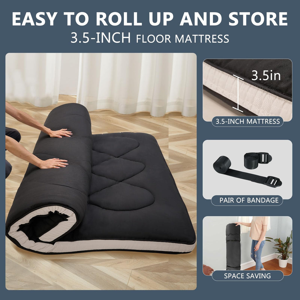 Docred Japanese Futon Floor Mattress Twin Size 39''X 80'', Floor Mattress Pad, Foldable Tatami Mat Portable Dormitory Sleeping P