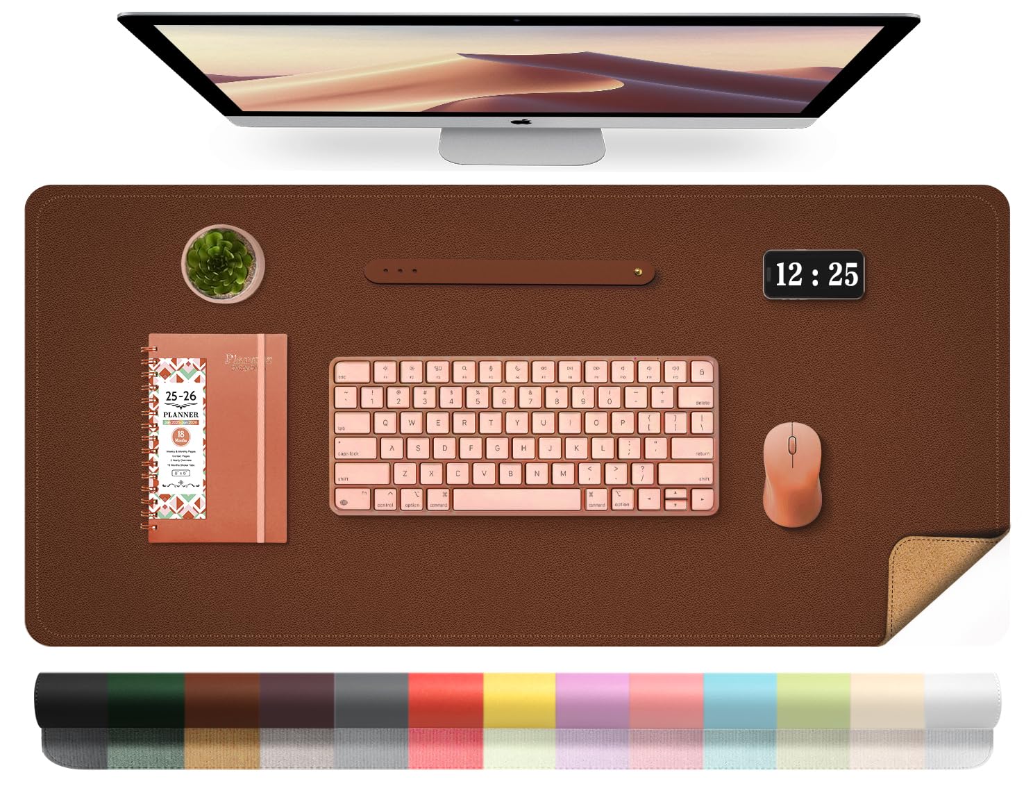 Leather Desk Pad Protector And Mat, Large Mouse Pad, Non-Slip Blotter, Office Laptop Desk Pad, Pu Leather Writing Pad For Office