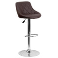 Flash Furniture Vinyl Adjustable Height Barstool, 1 Pack, Brown