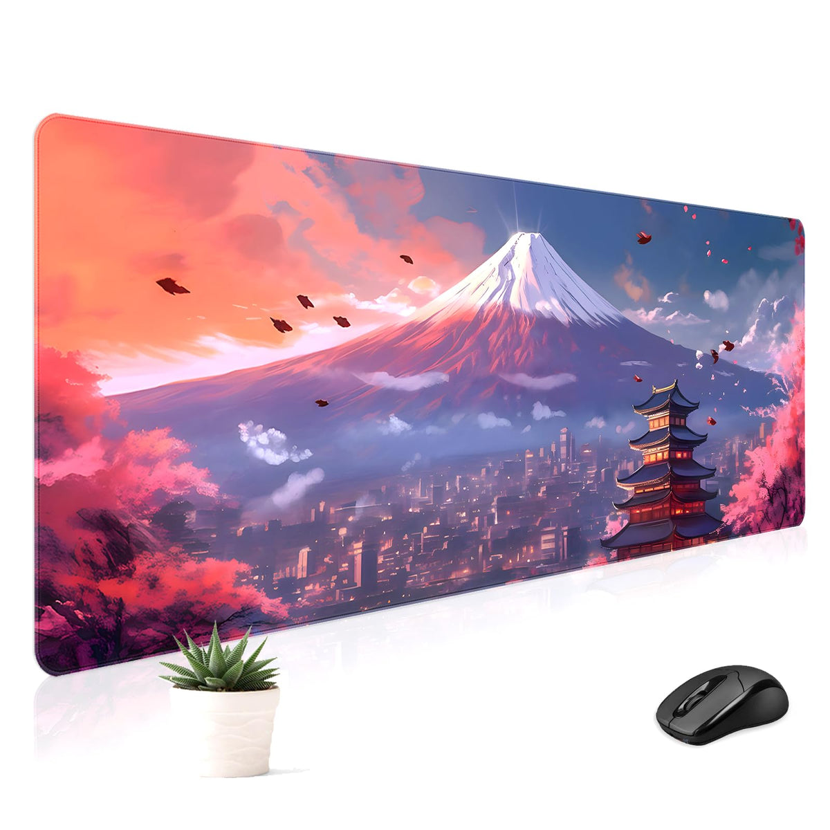 Stanoha Mouse Pad Desk Mat Gaming Large Keyboard Cute Office Desktop Computer Laptop Blossom Xxl Long Giant Big Kawaii Anime Aes