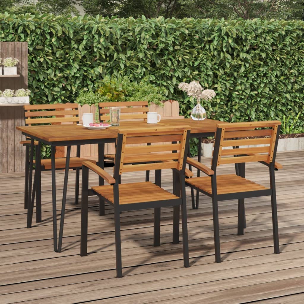 vidaXL Rectangular Patio Table with Hairpin Legs - Thumbnail 2