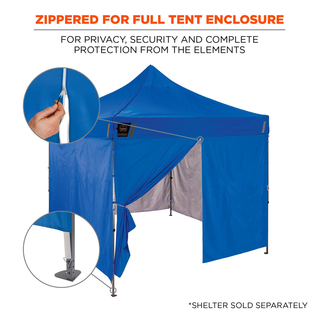 Ergodyne SHAX 6096 Tent Sidewall with Zipper Opening, Fits 10ft x 10ft Pop Up Canopy Tents,Blue