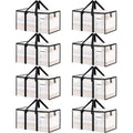8 Pack Extra Large Heavy Duty Moving Bags, Clear Storage Bins with Lids, Reinforced Handles & Heavy-Duty Zippers Moving Boxes St