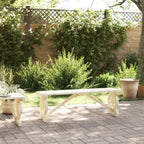 vidaXL Sturdy Fir Wood Patio Bench - Comfortable Outdoor Seating with Wagon Wheel Armrest Design, 242.5 lb Load, for Garden/Terrace