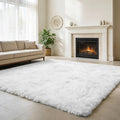 Shag Area Rug for Bedroom 5x8,White Fluffy Area Rugs for Living Room,Soft Fuzzy Rug Non-Shedding Indoor Plush Carpet for Kids Be