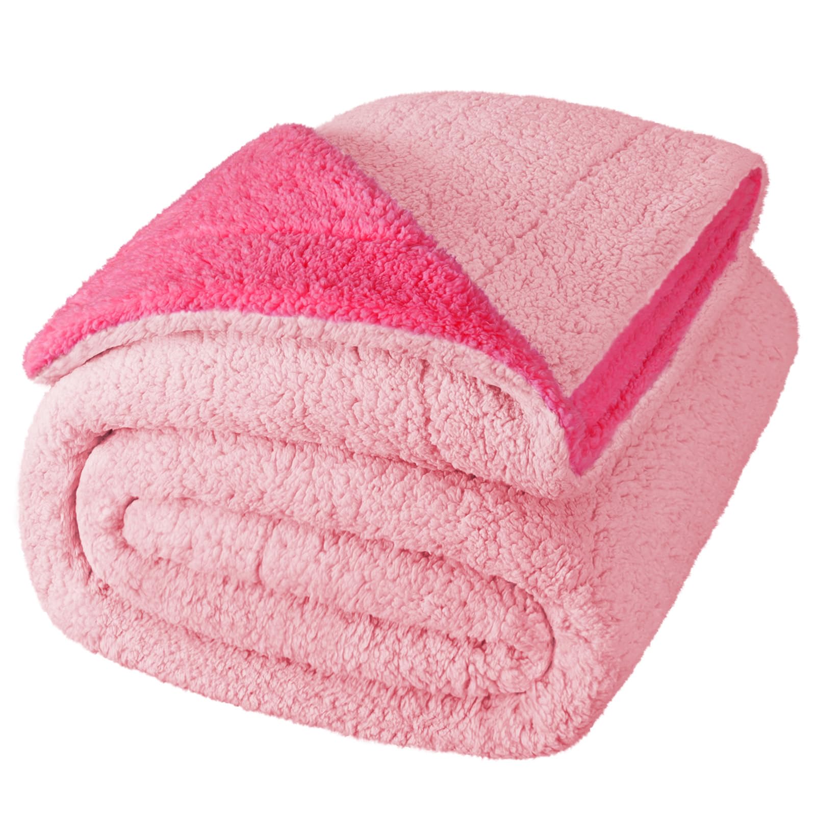 Exclusivo Mezcla Reversible Sherpa Fleece Throw Blanket For Couch, Soft Plush Blanket For Bed Sofa, Thick Warm Fluffy Blankets F