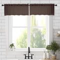 Chyhomenyc Sheer Valances for Windows 2 Pieces, 42Wx14L Inches Brown Small Window Valance for Living Room Bathroom Cafe Laundry 