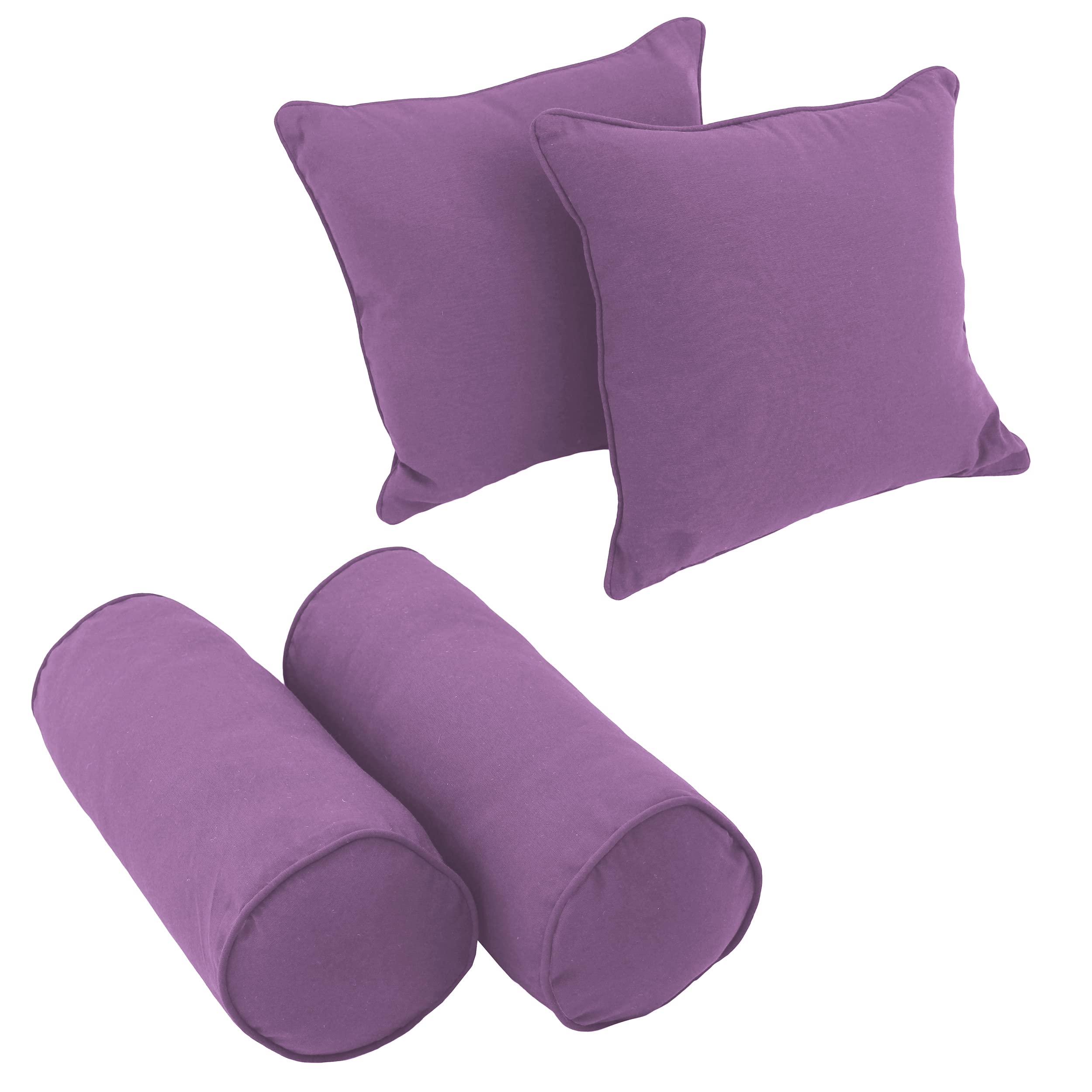 Blazing Needles Corded Twill Throw Pillows (Set Of 4), Grape