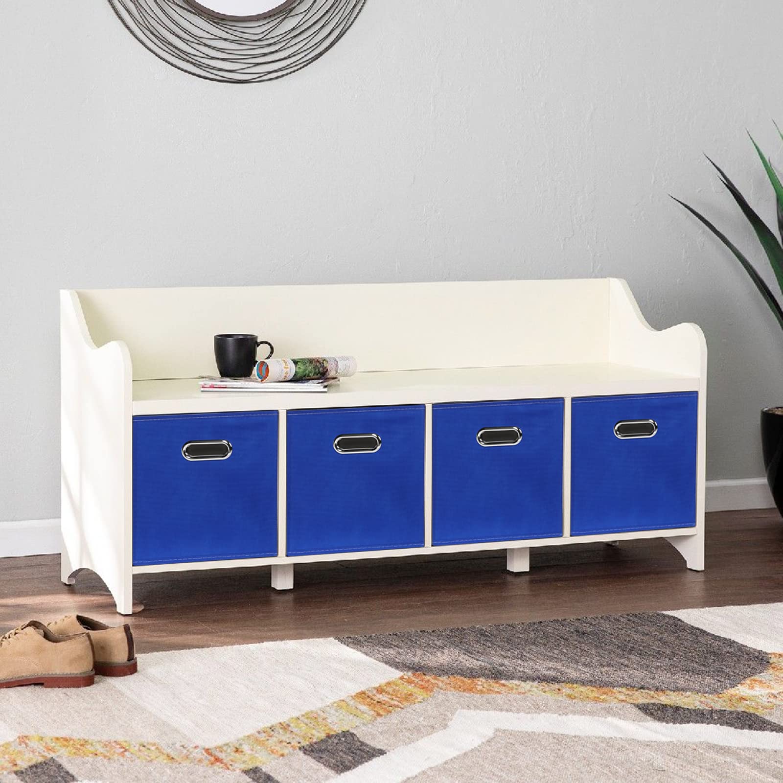 Sevendome Fabric Cloth Storage Bins,Fabric Cube Bins Organizer With Dual Handles Foldable Cube Storage Baskets For Home Bedroom