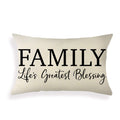 Ogiselestyle Farmhouse Pillow Covers With Family Quote 12X20 Inch Rustic D  Cor Lumbar Pillow Covers With Saying Housewarming Gi