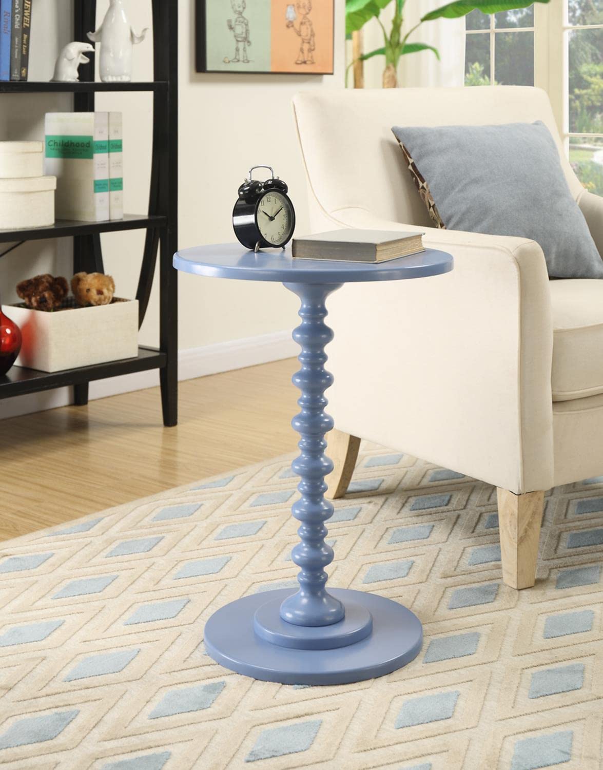 Convenience Concepts Palm Beach Spindle Table, Blue