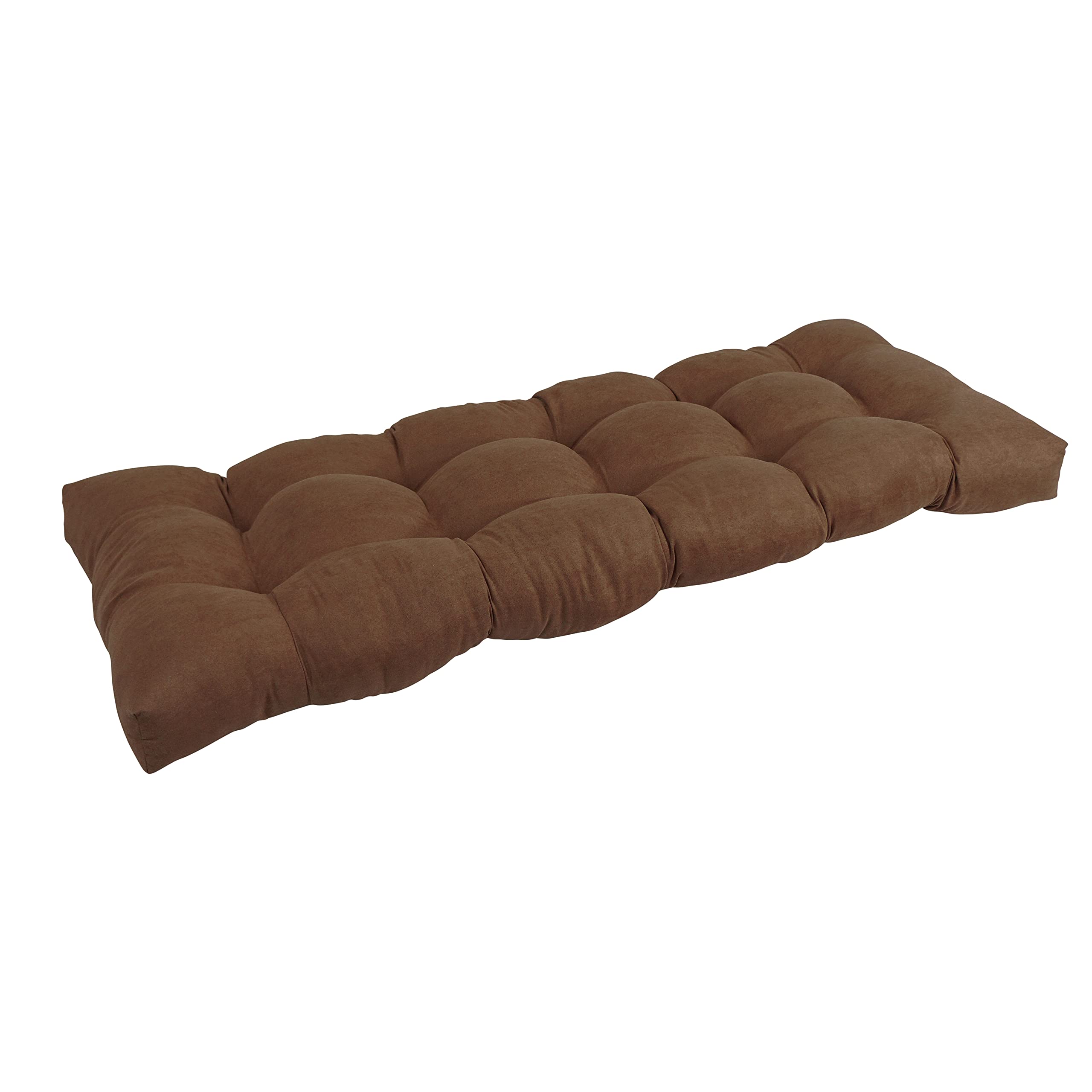 Blazing Needles Microsuede Tufted Bench Cushion, 51 x 19, Chocolate