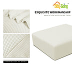 Easy-Going Stretch Square Ottoman Cover 40X40X15 Inch Folding Storage Stool Furniture Protector Soft Rectangle Slipcover With Elastic Bottom Cream
