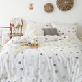 Yuheguoji Polka Dots Duvet Cover King 100% Cotton Neutral Grey Circle Patterned Duvet Cover 3 Pcs Set 1 Black White Geometric Du