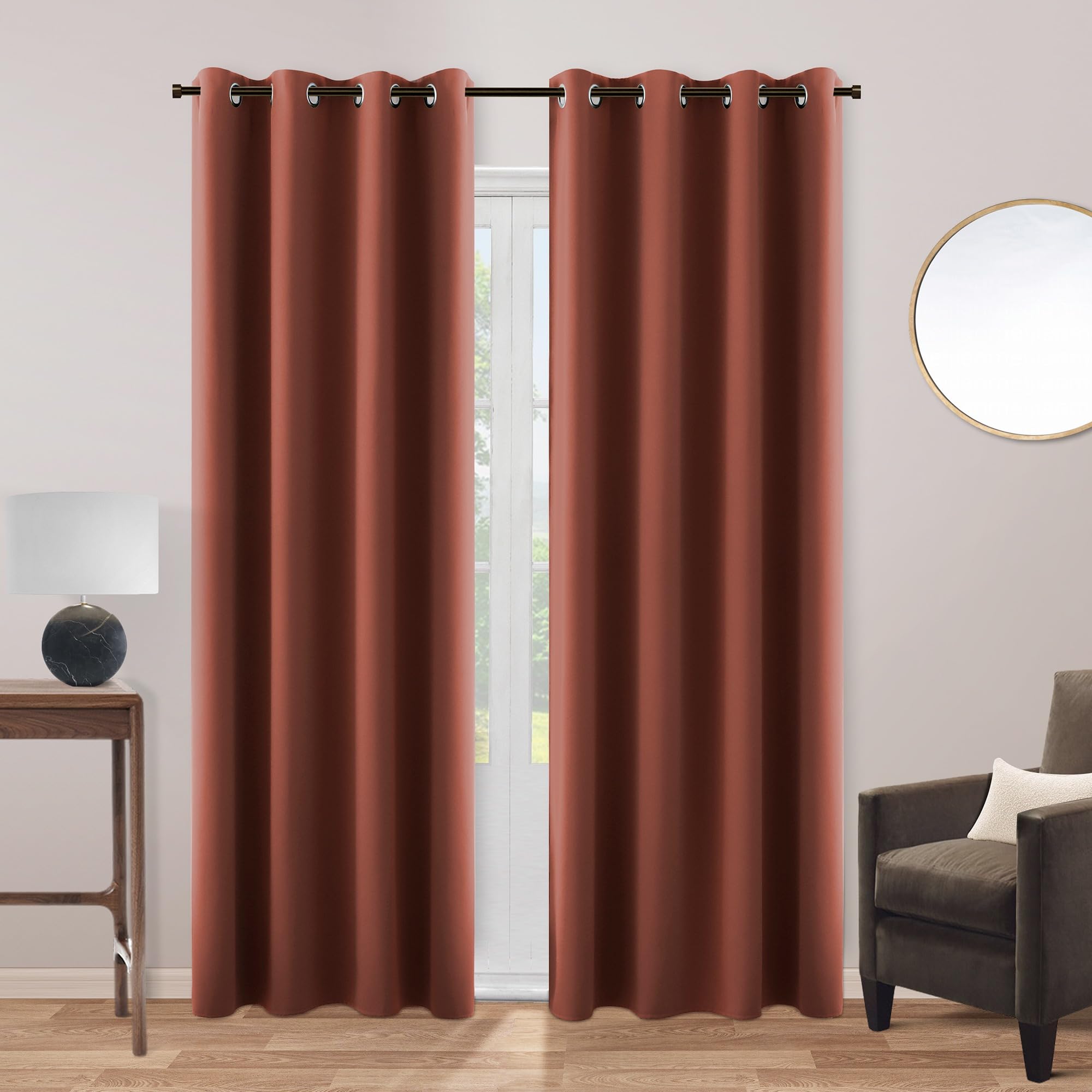 KOUFALL Decorative Blackout Curtains for Bedroom Sliding Glass Door 2 Panels,Boho Earth Tone Curtains for Living Room Decor,90 I