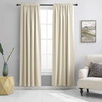 Donren 84 Inche Length Curtain Panels - Light Reducing Thermal Insulated Solid Blackout Curtains/Panels/Drapes For Living Room (Set Of 2, 60 Inches By 84 Inch, Light Beige)
