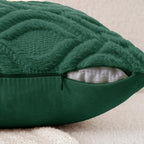 Miulee Dark Green Throw Pillow Covers 18X18 Inch, Soft Winter Plush Faux Wool Couch Pillow Covers Set Of 2 Decorative Farmhouse Boho Throw Pillows For Sofa Living Room Bed