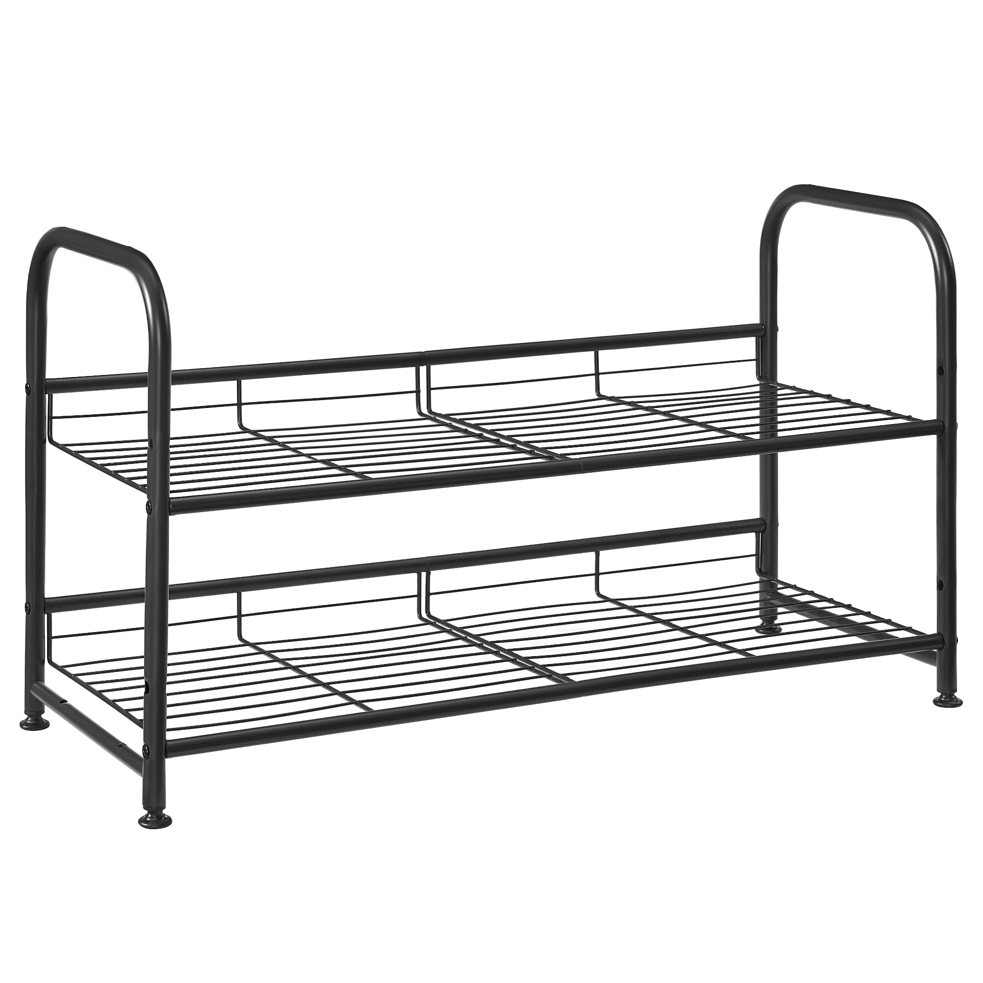 SONGMICS Shoe Rack, 2 Tier Shoe Organizer for Closet, Holds up to 8 Pairs of Shoes, Shoe Rack for Front Door Entrance, Metal Sho