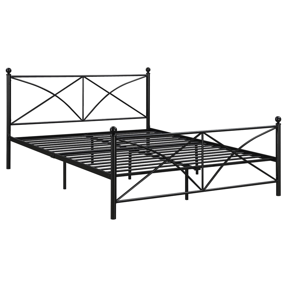 Coaster Home Furnishings Hart Contemporary Wood Queen Size Open Frame Bed Frame Platform Bed 39-inch Headboard Matte Black 422755Q