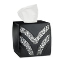 Zahari Home Sinatra Tissue Box Cover Square Tissue Holder for Bathroom Bedroom Living Room, Black