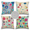 Jojogogo Spring Outdoor Pillow Covers 18X18 Waterproof Set Of 4 Flower Outdoor Throw Pillows For Patio Furniture Floral Decorati