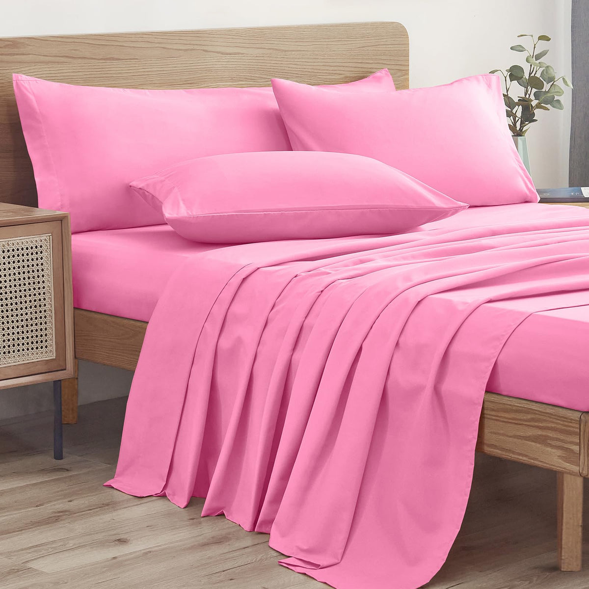 Ersmak Queen Sheets Set (4 Piece), Super Soft Brushed Microfiber Bed Sheets With 16 Inch Deep Pocket, Egyptian Quality Luxury Be