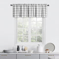 Bapawfish Grey Buffalo Plaid Valance for Kitchen, Buffalo Check Gingham Valance Curtains for Windows, Rod Pocket Retro Farmhouse