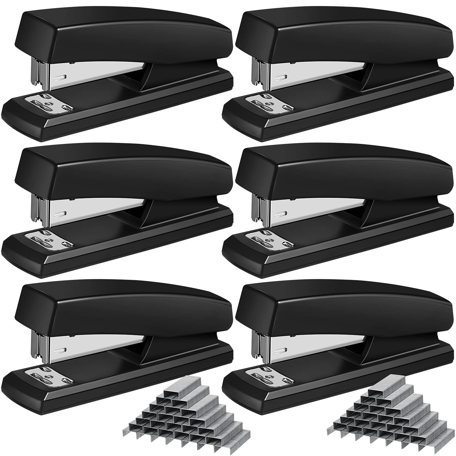 Yahenda 6 Pieces Stapler Desktop Staplers With Staples Heavy Duty Office Stapler 25 Sheet Capacity Desk Staplers For School Offi