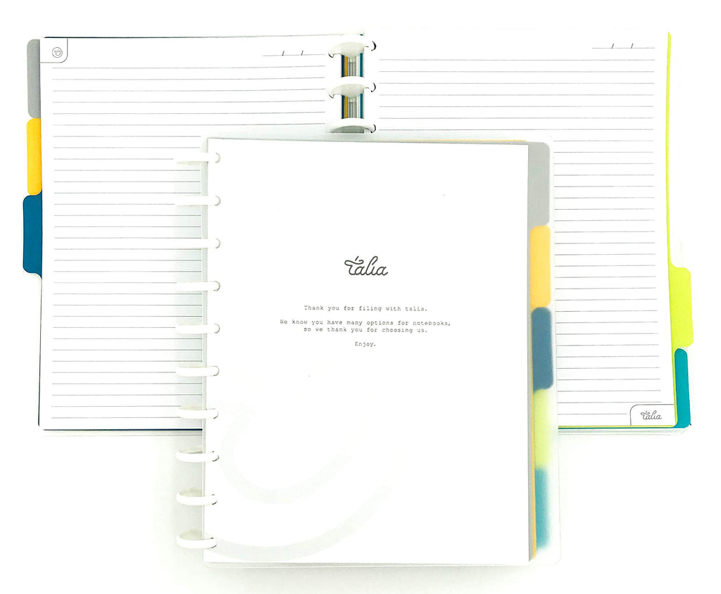 Talia Discbound Notebooks, Planner, Customizable, (Clear, Midsize (7.5In X 9.75In))