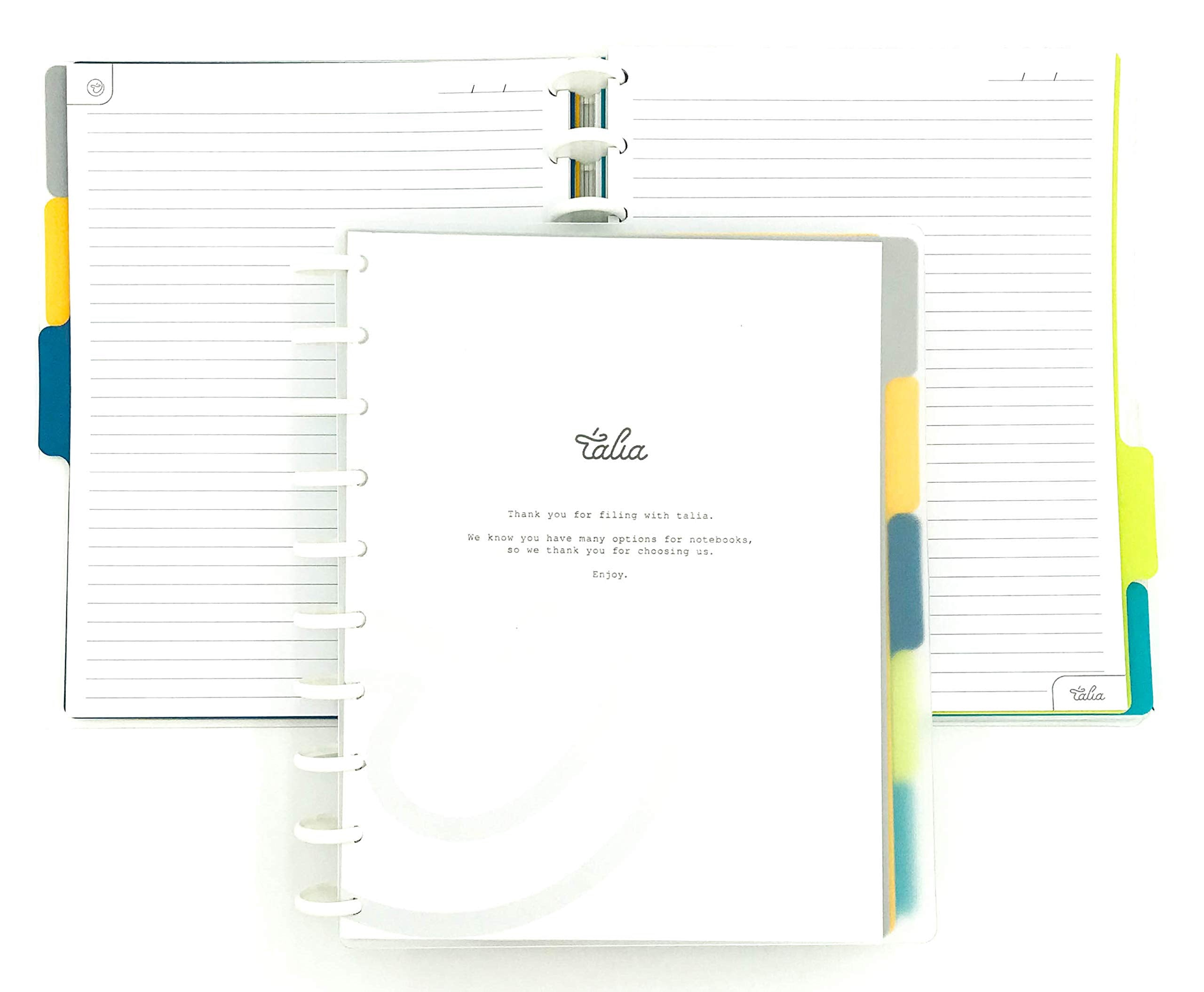 Talia Discbound Notebooks, Planner, Customizable, (Clear, Midsize (7.5In X 9.75In))