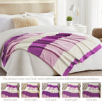 Homelike Moment Fleece Throw Blanket For Couch, Purple Soft Fluffy Blankets Throws, Fuzzy Cozy Plush Flannel Blanket For Sofa, C